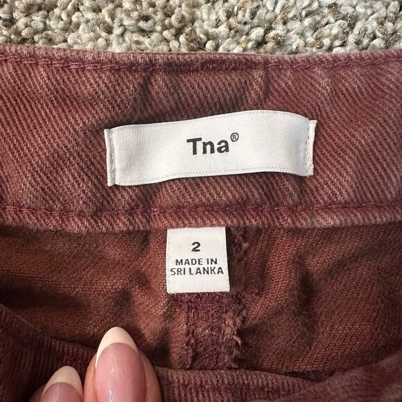 TNA Women's Greenwich Pant Size 2 In Burgundy - Picture 5 of 11